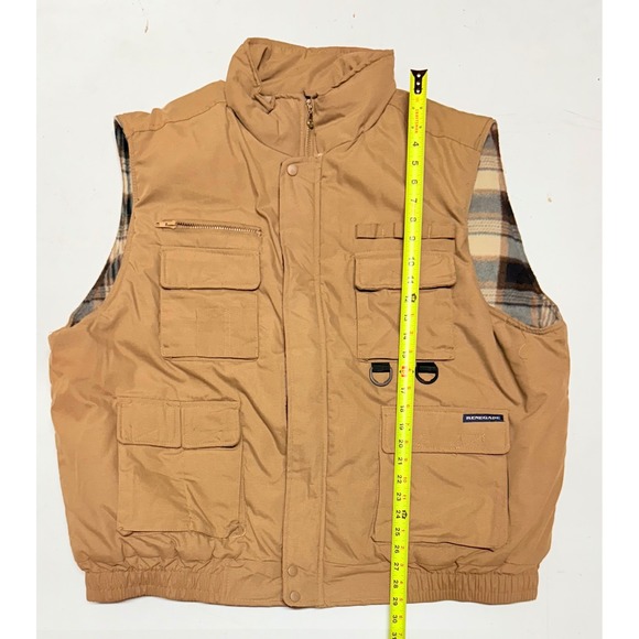 Renegade Vest Mens 3XL Utility Puffer Sleeveless Jacket Plaid Lined Outdoors - Picture 1 of 4
